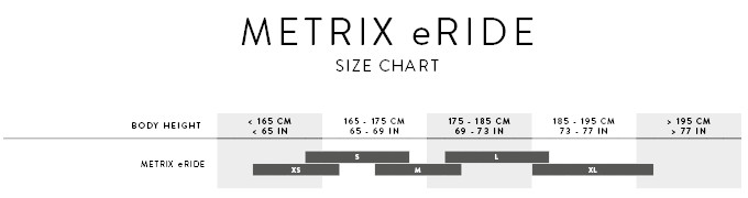 METRIX ERIDE SIZING