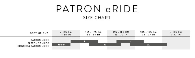 PATRON eRIDE SIZING