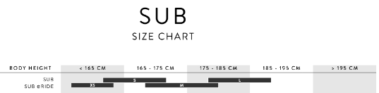 SUB ACTIVE E RIDE MEN 2023 SIZING